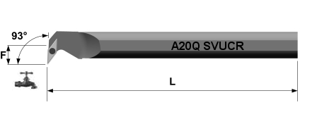 Bohrstange "A" SVUC R/L 93°