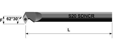 Bohrstange "S" SDNC R/L 62°30'