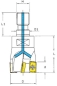 Preview: Eckeinschraubfräser 90° APKT1003 Ø 10 mm