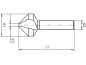 Preview: VHM Kegelsenker UT 90° Ø 5,3 mm DIN335C Z=3 MG1025 Uni P/M/K/N