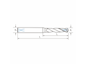 VHM-Bohrer Ø 3,0 mm IK 140° Form C 3xD spiralgen. M/S/N