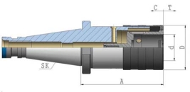 Gewindeschneid-Schnellwechselfutter SK40 DIN2080x130xM14-M36