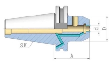 Spannfutter Weldon DIN6359 mit Kühlk. SK40 DIN69871 AD/Bx12x50