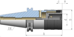 Gewindeschneid-Schnellwechselfutter SK40 DIN69871 Ax136xM14-M36