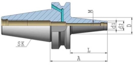 Fräsdorn für Einschraubfräser SK40 JIS B 6339 (MAS-BT) AD/Bx06x50