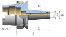 Fräsdorn für Einschraubfräser HSK 63Ax10x25