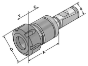 Synchro-Gewindeschneidfutter ER32 IK Schaft 25HB/HE M4-M27