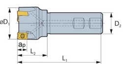 Eckschaftfräser 90° LNMX1510 Ø 32 mm z=3