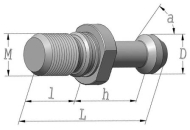 Anzugsbolzen mit Bohrung JIS B 6339 M16 90°