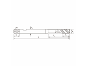 Gewindebohrer Synchro Metrisch M5 PM-HSSE V3 TiCN Typ R50 HSC