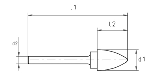 HM-Frässtift RBF 0  S6 8X63