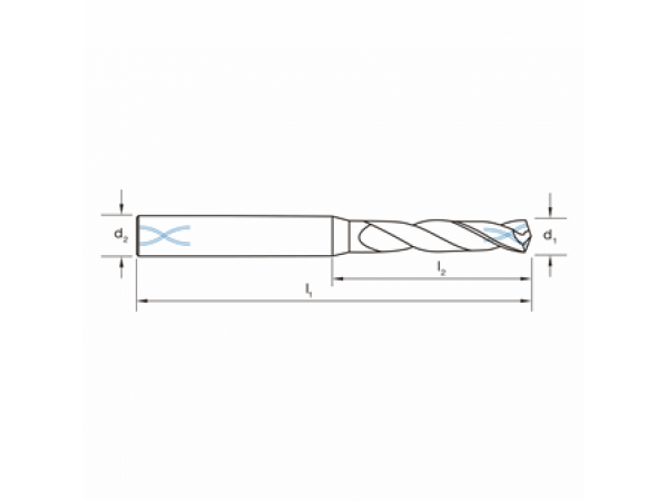 VHM-Bohrer Ø 8,2 mm IK 140° Form C 3xD spiralgen. M/S/N