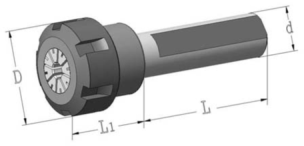Spannfutter mit Zylinderschaft 16x150xER16 Mini