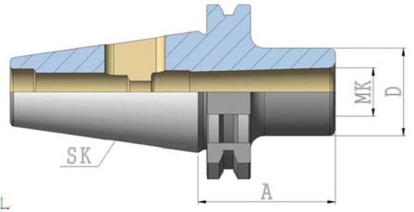 Zwischenhülse DIN6383 SK40 DIN69871 ADxMK2x117