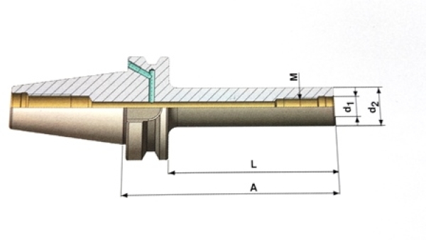 Fräsdorn für Einschraubfräser schlank SK40 JIS B 6339 (MAS-BT) AD/Bx10x100