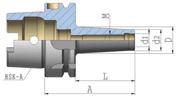 Fräsdorn für Einschraubfräser HSK 63Ax10x150