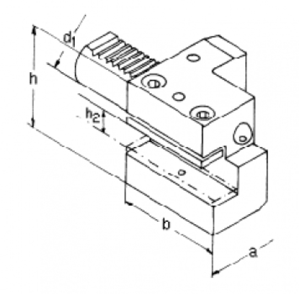 C2 Axial Werkzeughalter links D 30x20x70