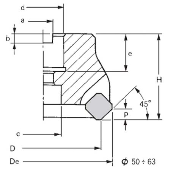 Planaufsteckfräser 45° SEKN1203 Ø 50 mm Z=4