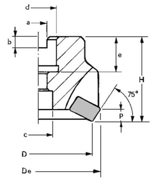 Nebenschneiden-Planfräser 75° APKT1604 Ø 80 mm Z=5