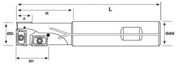 Bohrnutenschaftfräser 90° APKT1003 Ø 20 mm