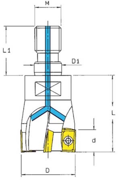 Eckeinschraubfräser 90° APKT1003 Ø 10 mm