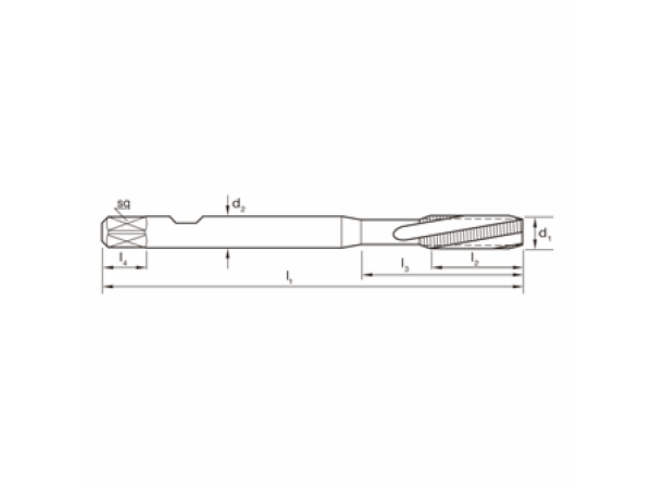 Gewindebohrer Synchro Metrisch M2 PM-HSSE V3 TiCN Typ L20 HSC