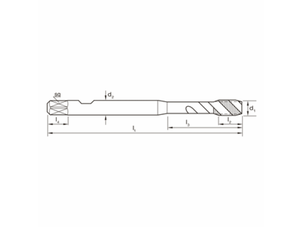 Gewindebohrer Synchro Metrisch M8 PM-HSSE V3 CrN Typ R45IK Al HSC