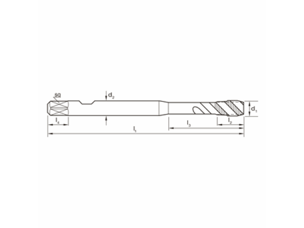 Gewindebohrer Synchro Metrisch M2 PM-HSSE V3 TiCN Typ R50 HSC