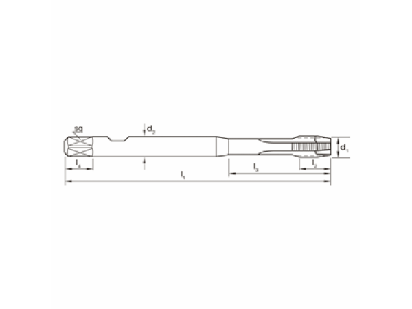 Gewindebohrer Synchro Metrisch M2 PM-HSSE V3 TiCN Typ Gun HSC