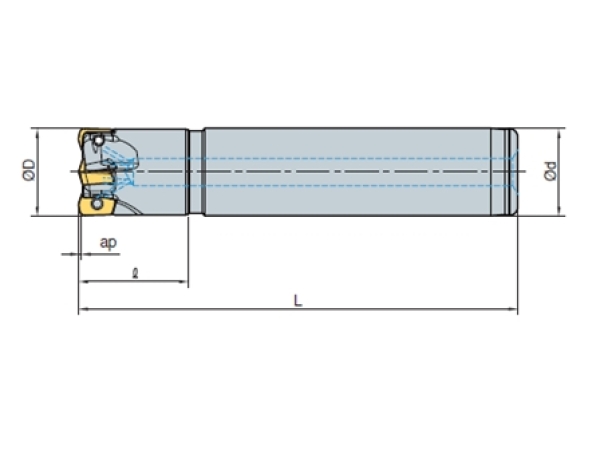 Hochvorschub - Schaftfräser LP..0402..R Ø 12 mm lang IK Z=3